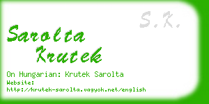 sarolta krutek business card